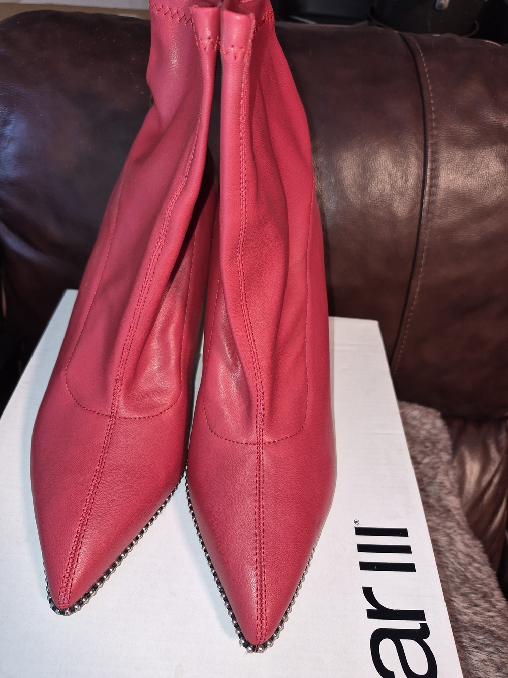 Red Pointed Toe Women's Boots - Unbranded